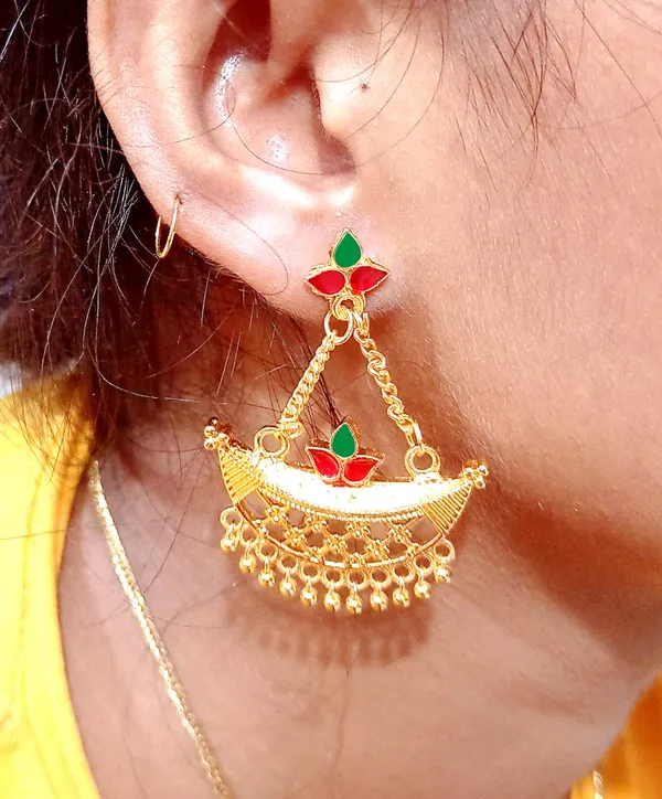 (Pack_Of_2)_Assamese_Traditional_Copper_Jhumki_Earring_For_Girls_&_Women